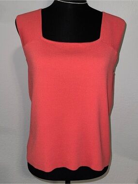 Cato Coral Sleeveless Square-Neck Knit Top